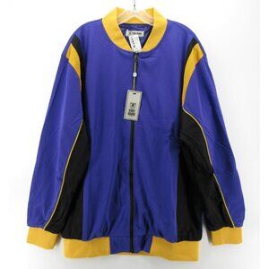 Stacy Adams Jacket XXL Purple Track Coat Mesh Warm Up Athleisure NEW